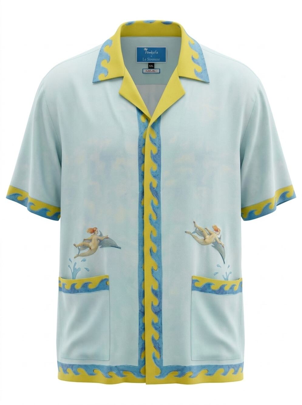 NWT Tombolo Embroidered Lightweight Graphic Button-Up Shirt Men Size XXL